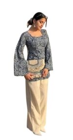 Womens Rayon Full Sleeve Square Neck Printed Short Kurti Stylish Ethnic & Casual Wear Top for Office, College & Daily Use