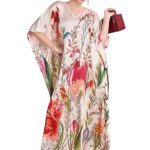 Label Aarna Premium Soft Satin Kaftan Dress for Women / Digital Print / Free Size (M-3XL) / Hidden Adjustable Belt / Full Length / Vacation / Beach Wear