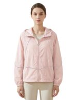 Venzina® Sunscreen Jacket for Women UV Jacket for Women UPF 50+ Sun Protection Cropped Hoodie Ultra Lightweight Breathable Mesh Lining Outdoor Cycling