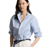 Striped Shirt for Woman | Blue Stripes | Cotton Blend