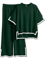 TYSORT Women Casual Summer co ords Set Track Suit Oversized Top Baggy Pant,Top and Pajama Set - Image 14