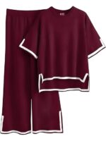 TYSORT Women Casual Summer co ords Set Track Suit Oversized Top Baggy Pant,Top and Pajama Set - Image 13