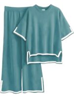 TYSORT Women Casual Summer co ords Set Track Suit Oversized Top Baggy Pant,Top and Pajama Set - Image 11