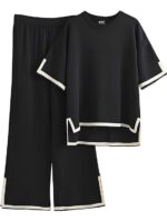 TYSORT Women Casual Summer co ords Set Track Suit Oversized Top Baggy Pant,Top and Pajama Set - Image 6