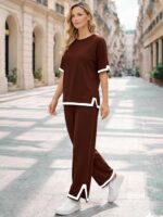 TYSORT Women Casual Summer co ords Set Track Suit Oversized Top Baggy Pant,Top and Pajama Set - Image 5
