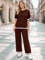 TYSORT Women Casual Summer co ords Set Track Suit Oversized Top Baggy Pant,Top and Pajama Set - Image 3
