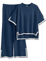 TYSORT Women Casual Summer co ords Set Track Suit Oversized Top Baggy Pant,Top and Pajama Set - Image 9