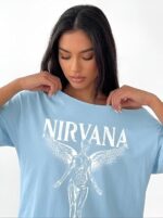 SXV STYLE SOL Women Summer Loose Asymmetrical Neck Cocktail Fruit Orange Y2K Graphic Oversized T-Shirt - Image 8