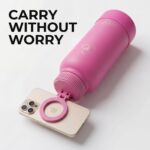 HYV MagFlex Insulated Water Bottle 1 Litre | Tripod with Magnetic Lid | Stainless Steel Sipper Bottle for Adults & Kids | Hot & Cold Flask for Gym, Office, Travel | Leakproof | Cashmere Beige - Image 5