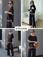 TYSORT Women Casual Summer co ords Set Track Suit Oversized Top Baggy Pant,Top and Pajama Set - Image 7
