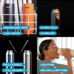 Insulated Water Bottle with Megnetic Phone Holder - Stainless Steel Bottle with Magnetic Tripod Mount - Hot 12H, Cold 24H, 360° Rotate - 710 Ml (Pink) - Image 11