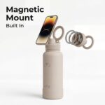 HYV MagFlex Insulated Water Bottle 1 Litre | Tripod with Magnetic Lid | Stainless Steel Sipper Bottle for Adults & Kids | Hot & Cold Flask for Gym, Office, Travel | Leakproof | Cashmere Beige - Image 2
