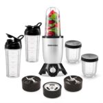Cookwell Bullet Mixer Grinder (5 Jars, 3 Blades, Silver) - Copper, 600 Watts - 2 Year Warranty
