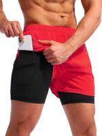 Men’s 2 in 1 Active Dual Shorts with Inner Tights | Double Layer Gym Shorts | Running, Training & Sports Shorts with Pocket Plus Size (S to 6XL) - Image 12