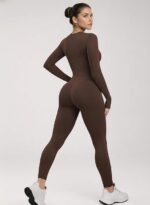 Celary Korean Women Gym Wear Set | Full Sleeves Workout Top & High Waist Leggings |Fully Stretchable Slim Fit Activewear | Fitness Activewear Set for Gym, Yoga, Running, Training - Image 5