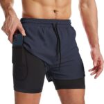 Men’s 2 in 1 Active Dual Shorts with Inner Tights | Double Layer Gym Shorts | Running, Training & Sports Shorts with Pocket Plus Size (S to 6XL) - Image 14