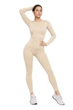 Celary Korean Women Gym Wear Set | Full Sleeves Workout Top & High Waist Leggings |Fully Stretchable Slim Fit Activewear | Fitness Activewear Set for Gym, Yoga, Running, Training - Image 6