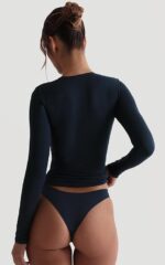 SIGHTBOMB Microfiber Ultra Soft Round Neck Front Zip Long Sleeve Cuddle TEE Active WEAR/Casual WEAR TOP for Women - Image 2