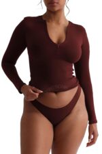 SIGHTBOMB Microfiber Ultra Soft Round Neck Front Zip Long Sleeve Cuddle TEE Active WEAR/Casual WEAR TOP for Women - Image 5