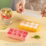BIDFUL [3 Pack] Yellow Ice Cube Tray with Lids, 2-Inch Large Silicone Flexible 8-Cavity Ice Maker Molds for Whiskey & Cocktails, Easy-Release Reusable Ice Cubes, BPA-Free - Image 2