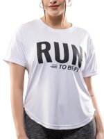 CHKOKKO Womens Stylish Activewear Quick Dry Lightweight Breathable Printed Round Neck Half Sleeve Regular Fit Gym T Shirt for Sports Yoga and Training - Image 16