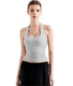 SIGHTBOMB SOFTLINE Double Layer Seamless U Neck Halter Cuddle Baby Sleeveless Microfiber Active WEAR/Casual WEAR TOP for Women - Image 3