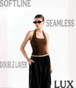 SIGHTBOMB SOFTLINE Double Layer Seamless U Neck Halter Cuddle Baby Sleeveless Microfiber Active WEAR/Casual WEAR TOP for Women - Image 2