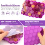 CLOUDVALLEY 4 Pack Silicone Ice Cube Trays with Lids Easy-Release Hexagon Ice Maker for Freezer, Reusable Food-Grade Ice Molds for Cocktail Bar, Whiskey, Iced Coffee & Home Kitchen (Multi Color) - Image 4