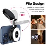 ULANZI Magnetic Selfie Light, LED Fill Light Compatible with Magsafe, LED Selfie Ring Light Included Sticky Ring for Phones, for Selfies/Photography/TikTok/Zoom Calls/Video Conference Color Black - Image 3