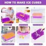 CLOUDVALLEY 4 Pack Silicone Ice Cube Trays with Lids Easy-Release Hexagon Ice Maker for Freezer, Reusable Food-Grade Ice Molds for Cocktail Bar, Whiskey, Iced Coffee & Home Kitchen (Multi Color) - Image 3