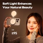 ULANZI Magnetic Selfie Light, LED Fill Light Compatible with Magsafe, LED Selfie Ring Light Included Sticky Ring for Phones, for Selfies/Photography/TikTok/Zoom Calls/Video Conference Color Black - Image 6