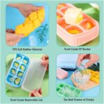 BIDFUL [3 Pack] Yellow Ice Cube Tray with Lids, 2-Inch Large Silicone Flexible 8-Cavity Ice Maker Molds for Whiskey & Cocktails, Easy-Release Reusable Ice Cubes, BPA-Free - Image 9