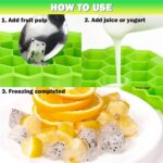 CLOUDVALLEY 4 Pack Silicone Ice Cube Trays with Lids Easy-Release Hexagon Ice Maker for Freezer, Reusable Food-Grade Ice Molds for Cocktail Bar, Whiskey, Iced Coffee & Home Kitchen (Multi Color) - Image 7
