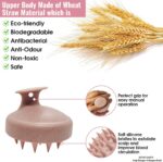 RENESMEE Scalp Massager Shampoo Brush, Eco-friendly Wheat Straw body with Soft Silicon Bristles, Hair Scalp Scrubber, Scalp Exfoliator | Dandruff Removal, Prevents Hair loss (Pink) - Image 2