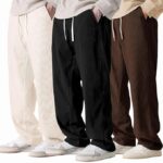 Preneum Men Mid Rise Poly Cotton Loose Fit Trouser || Korean Style Travel & Lounge Wear with Pockets (Available in Plus Size) (Combo Pack of 3) - Image 5