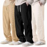 Preneum Men Mid Rise Poly Cotton Loose Fit Trouser || Korean Style Travel & Lounge Wear with Pockets (Available in Plus Size) (Combo Pack of 3) - Image 2