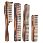VEGA Set of 4 Handcrafted Hair Combs – Cellulose Acetate Comb Set, Detangling, Daily Grooming, All-Purpose & Comb Set for Men & Women, (India's No.1* Hair Comb Brand, HMCS-04)
