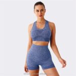 2 Pc Butt Lifter Gym Wear for Women Workout Set Combo, I-Shaped Wire Free Padded Sports Bra with High Waist Butt Lifting Shorts for Great Comfort, Athleisure Yoga Wear