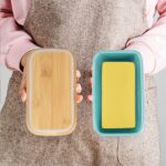 Butter Dishes Box Premium Quality Elite Range Heavy Fine Porcelain Butter Box,Butter Dish with Wooden Top Cover,Lid with a Knife (Light Green), Standard - Image 2