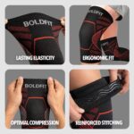 Boldfit Orthopedic Knee Caps for Men & Women | Knee Support for Pain Relief, Gym, Running, Arthritis & Workouts | Anti-Slip Knee Sleeves for Squats, Sports, Badminton - Red- Small - Image 6