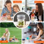 PrimeWorld 350 ml Oats Container With Lids And Spoon set of 1 pc Glass Mason Jars For Overnight Oats Leak Proof Container with Measurment For Cereal Fruit Vegetable Milk Salad Yogurt (random color) - Image 5