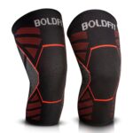 Boldfit Orthopedic Knee Caps for Men & Women | Knee Support for Pain Relief, Gym, Running, Arthritis & Workouts | Anti-Slip Knee Sleeves for Squats, Sports, Badminton - Red- Small