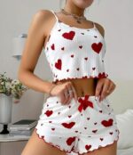 Women's Silk-Look Cami & Shorts Nightwear Set – Lace Detail Sleepwear & Comfortable Lounge Set - Image 5
