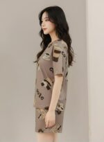 SMOWKLY Women Korean Shorts Pajama Set – Cotton Blend Nightwear Top & Shorts Co-Ord Set | Soft & Comfortable Summer Sleepwear & Lounge Wear - Image 6