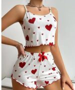 Women's Silk-Look Cami & Shorts Nightwear Set – Lace Detail Sleepwear & Comfortable Lounge Set - Image 6