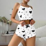 Women's Silk-Look Cami & Shorts Nightwear Set – Lace Detail Sleepwear & Comfortable Lounge Set - Image 9