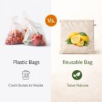 100% Cotton Reusable Vegetable Storage Bags for Fridge – Breathable, Washable Cloth Zipper Bags for Kitchen Organizer, Eco-Friendly Produce Storage Pouch – Pack of 6 - Image 5