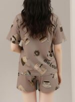 SMOWKLY Women Korean Shorts Pajama Set – Cotton Blend Nightwear Top & Shorts Co-Ord Set | Soft & Comfortable Summer Sleepwear & Lounge Wear - Image 4