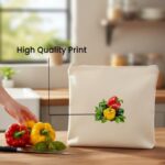 100% Cotton Reusable Vegetable Storage Bags for Fridge – Breathable, Washable Cloth Zipper Bags for Kitchen Organizer, Eco-Friendly Produce Storage Pouch – Pack of 6 - Image 3