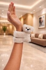 Cute Teddy Bear Plush Hair Claw Clip for Girls & Women – Soft Beige Hair Clip for Stylish Everyday Hairstyles - Image 4